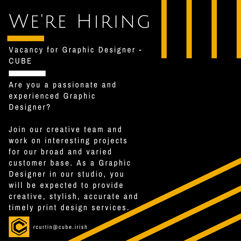 Job vacancy, graphic designer CUBE